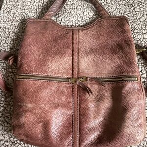 Fossil Leather Shoulder Bag in Distressed Brown